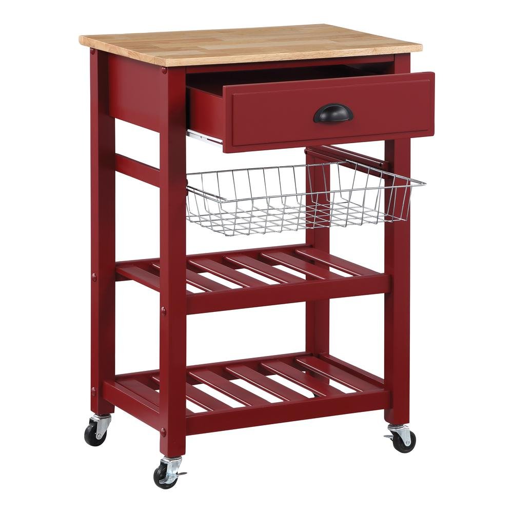 Hampton Kitchen Cart Red - Drakoi Marketplace