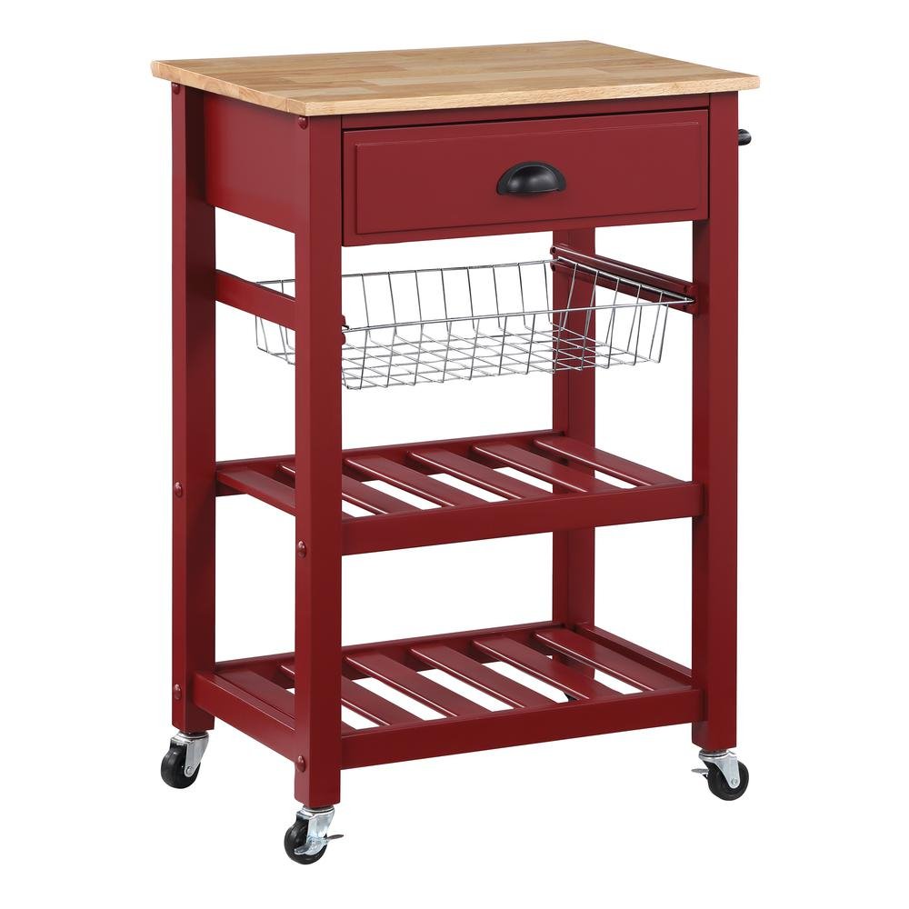 Hampton Kitchen Cart Red - Drakoi Marketplace