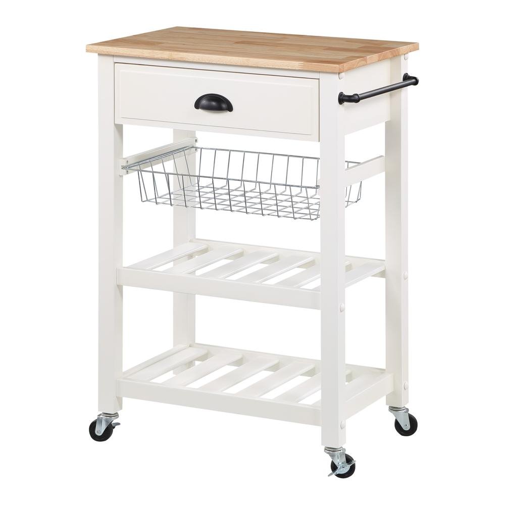 Hampton Kitchen Cart White - Drakoi Marketplace