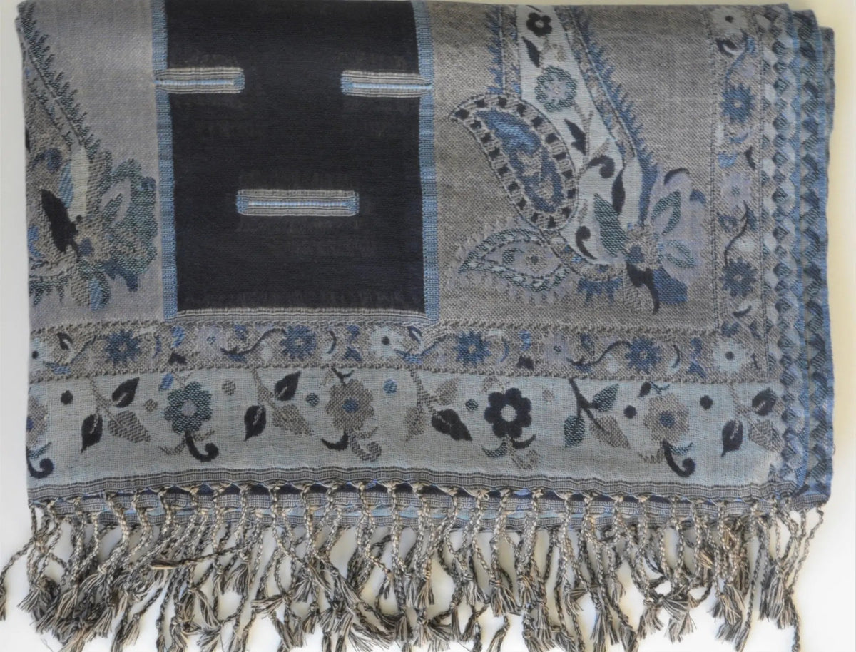 Handwoven Paisley Jamavar one of a kind limited edition designer Shawl - Drakoi Marketplace