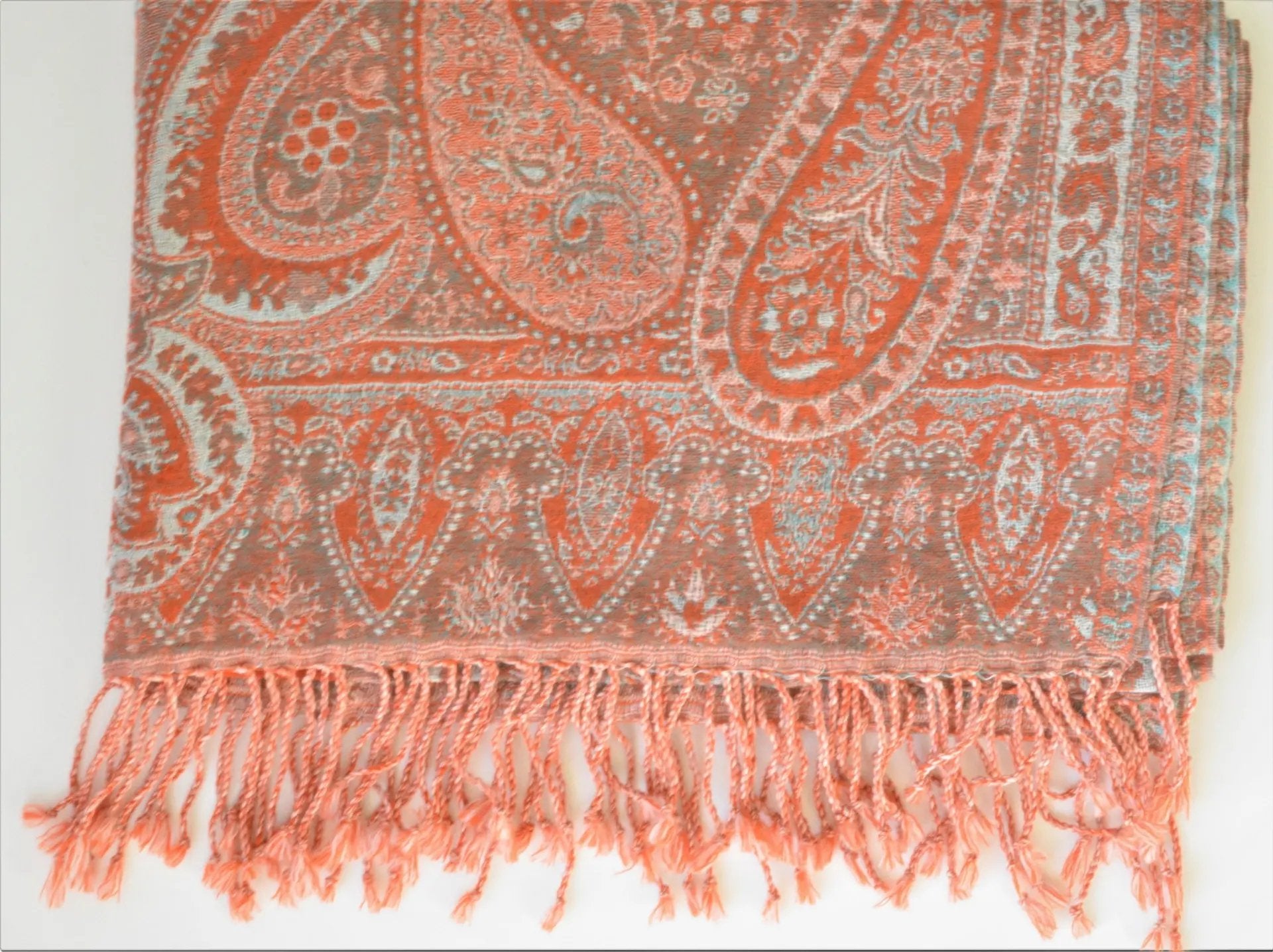 Handwoven Paisley Jamavar one of a kind limited edition designer Shawl - Drakoi Marketplace