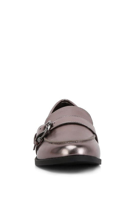 Haruka Metallic Faux Leather Loafers - Drakoi Marketplace