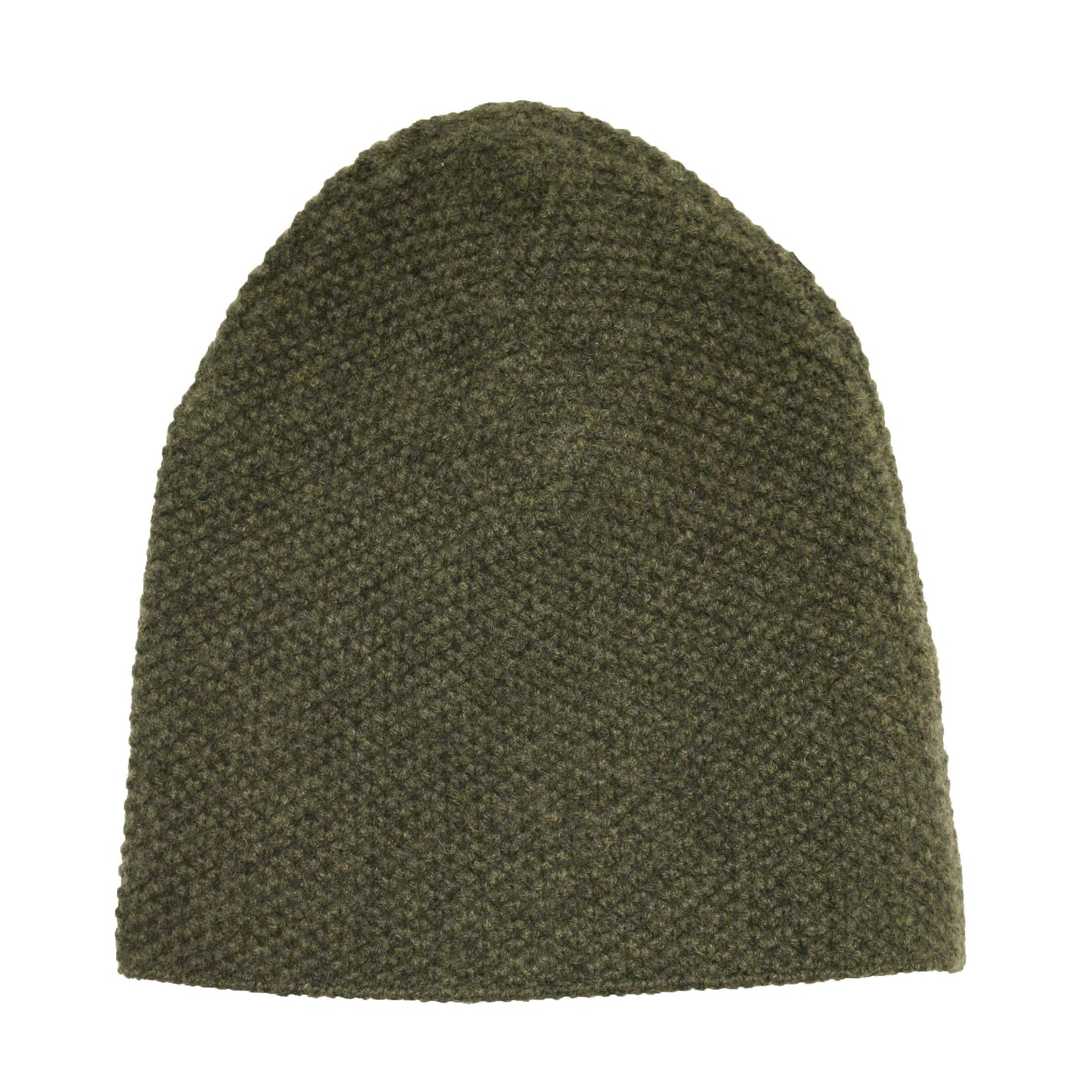 Heavy Seed stitch knitted Cashmere Beanie Soldeu Army Green - Drakoi Marketplace