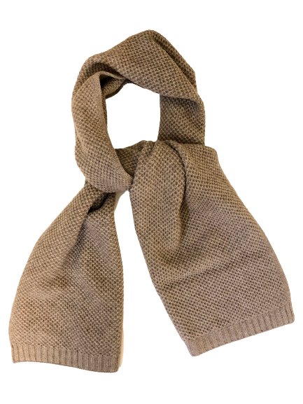 Heavy Seed stitch knitted Cashmere Scarf Milkyway Camel - Drakoi Marketplace