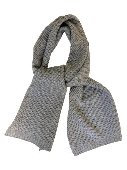 Heavy Seed stitch knitted Cashmere Scarf Milkyway Grey - Drakoi Marketplace