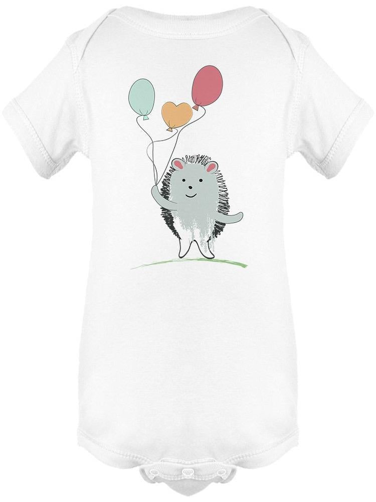 Hedgehog Drawing Balloons Bodysuit Baby's -Image by Shutterstock - Drakoi Marketplace