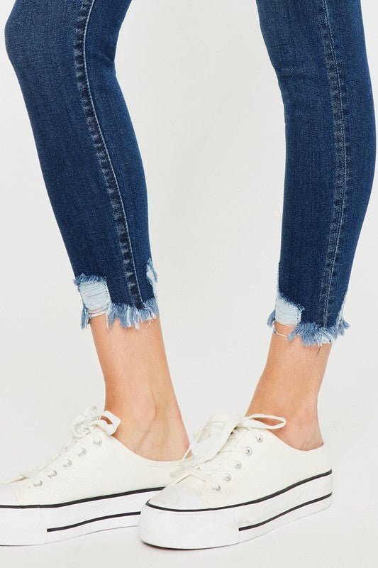 High Rise Hem Detail Ankle Skinny - Drakoi Marketplace