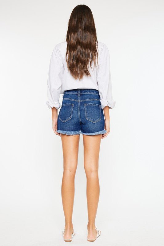 High Rise No Stitch Frayed Hem Shorts - Drakoi Marketplace