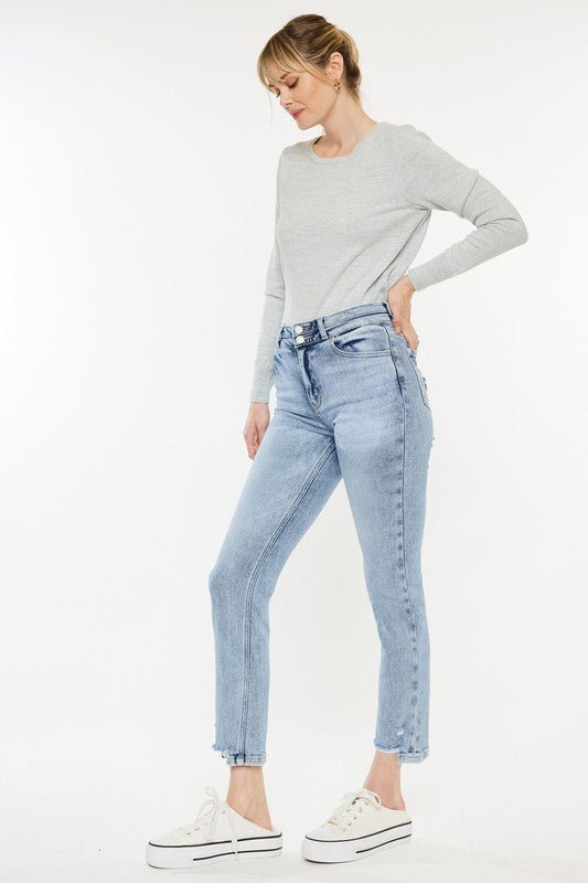 High Rise Slim Straight Jeans - Drakoi Marketplace