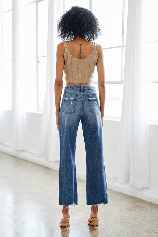 High Rise Slim Wide Leg Jeans - Drakoi Marketplace