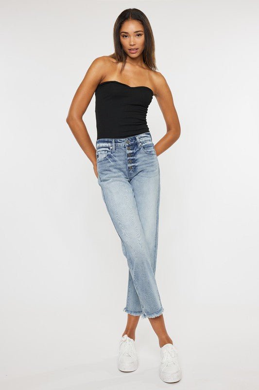 High Rise Straight Fit Jeans - Drakoi Marketplace