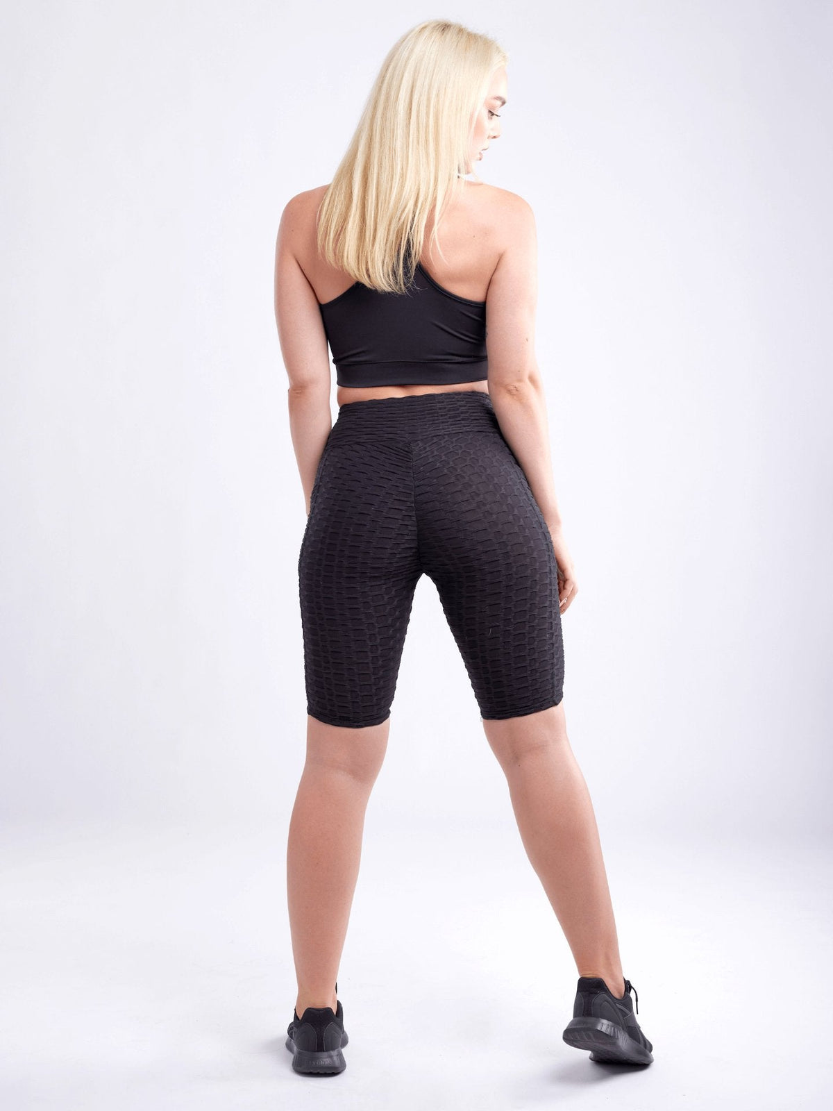 High-Waisted Scrunch Yoga Shorts with Hip Pockets - Drakoi Marketplace