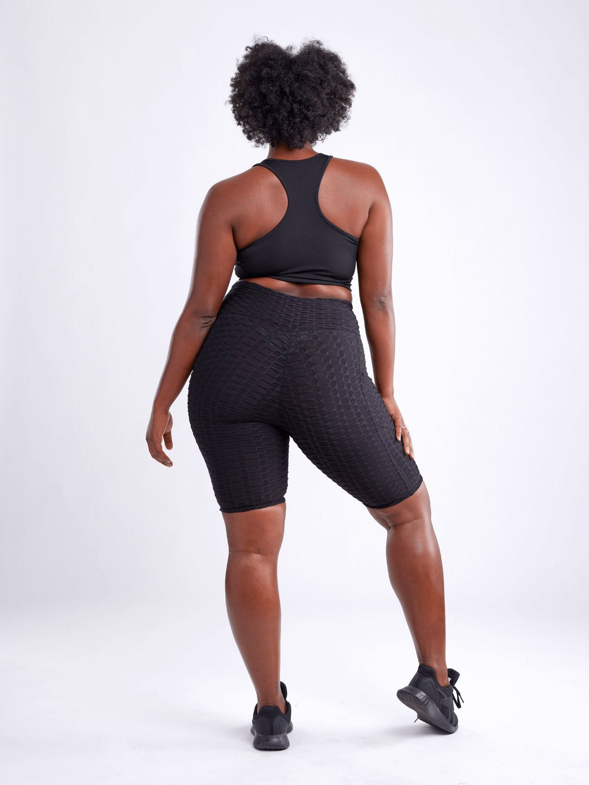 High-Waisted Scrunch Yoga Shorts with Hip Pockets - Drakoi Marketplace