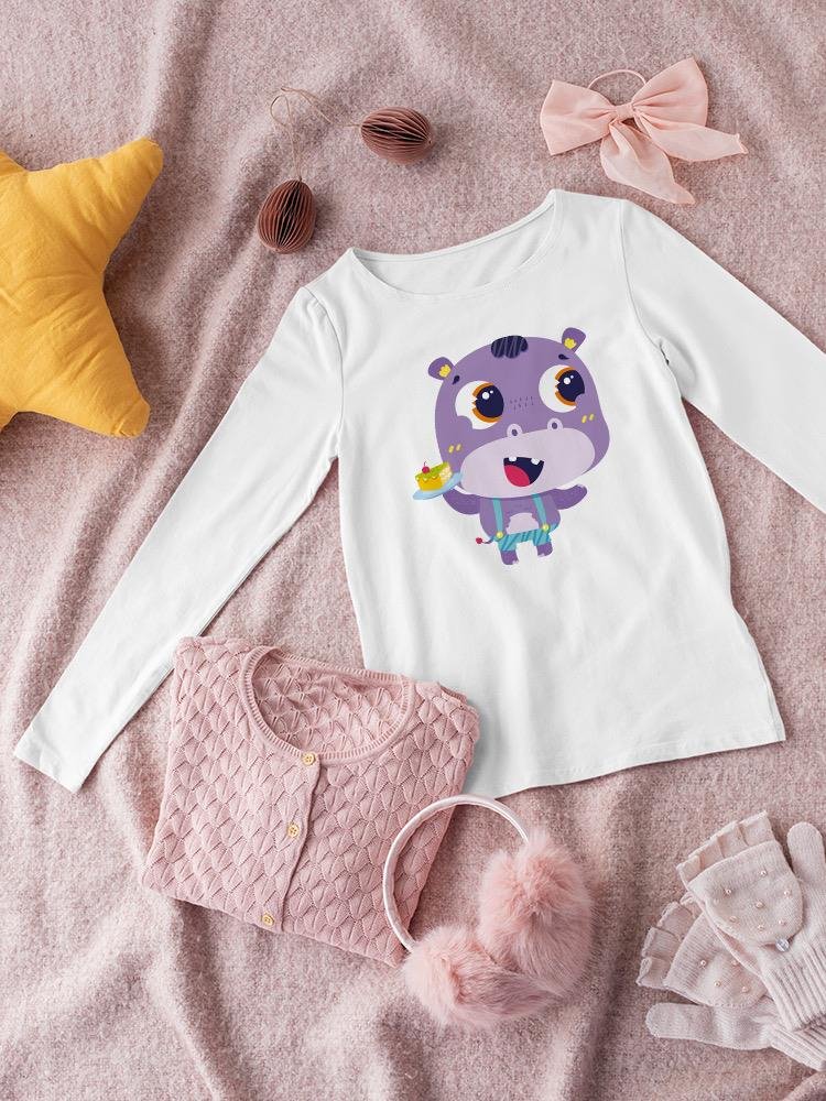 Hippo With A Cake T-shirt -Image by Shutterstock - Drakoi Marketplace