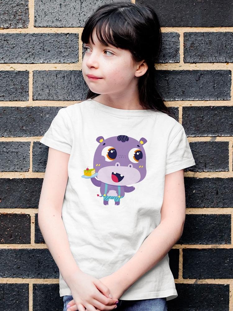 Hippo With A Cake T-shirt -Image by Shutterstock - Drakoi Marketplace