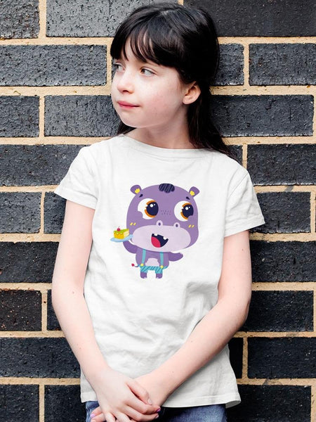 Hippo With A Cake T-shirt -Image by Shutterstock - Drakoi Marketplace