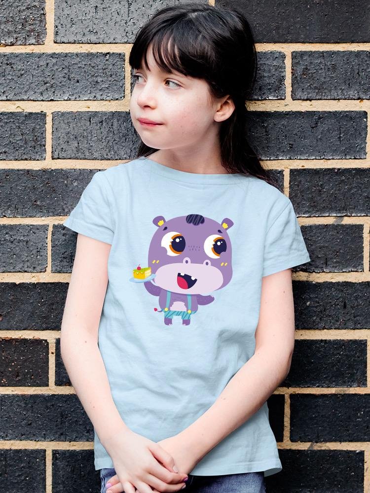 Hippo With A Cake T-shirt -Image by Shutterstock - Drakoi Marketplace