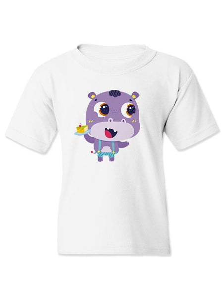 Hippo With A Cake T-shirt -Image by Shutterstock - Drakoi Marketplace