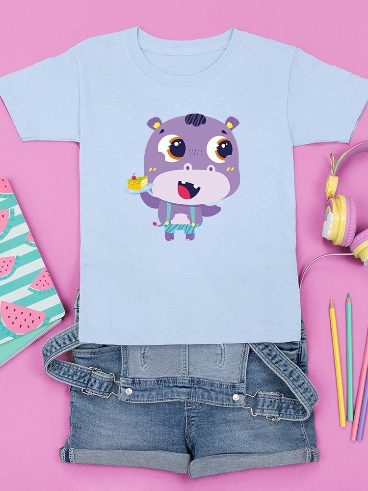 Hippo With A Cake T-shirt -Image by Shutterstock - Drakoi Marketplace