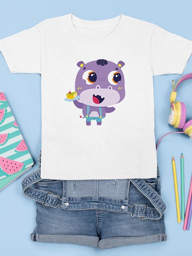 Hippo With A Cake T-shirt -Image by Shutterstock - Drakoi Marketplace