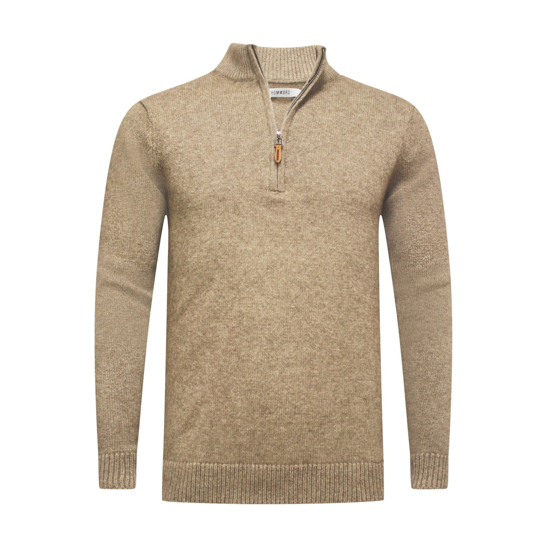 Hommard Montuosa half Zipper Sweater Camel - Drakoi Marketplace