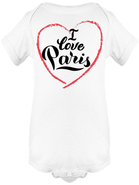 I Love Paris, Red Heart Shape Bodysuit Baby's -Image by Shutterstock - Drakoi Marketplace