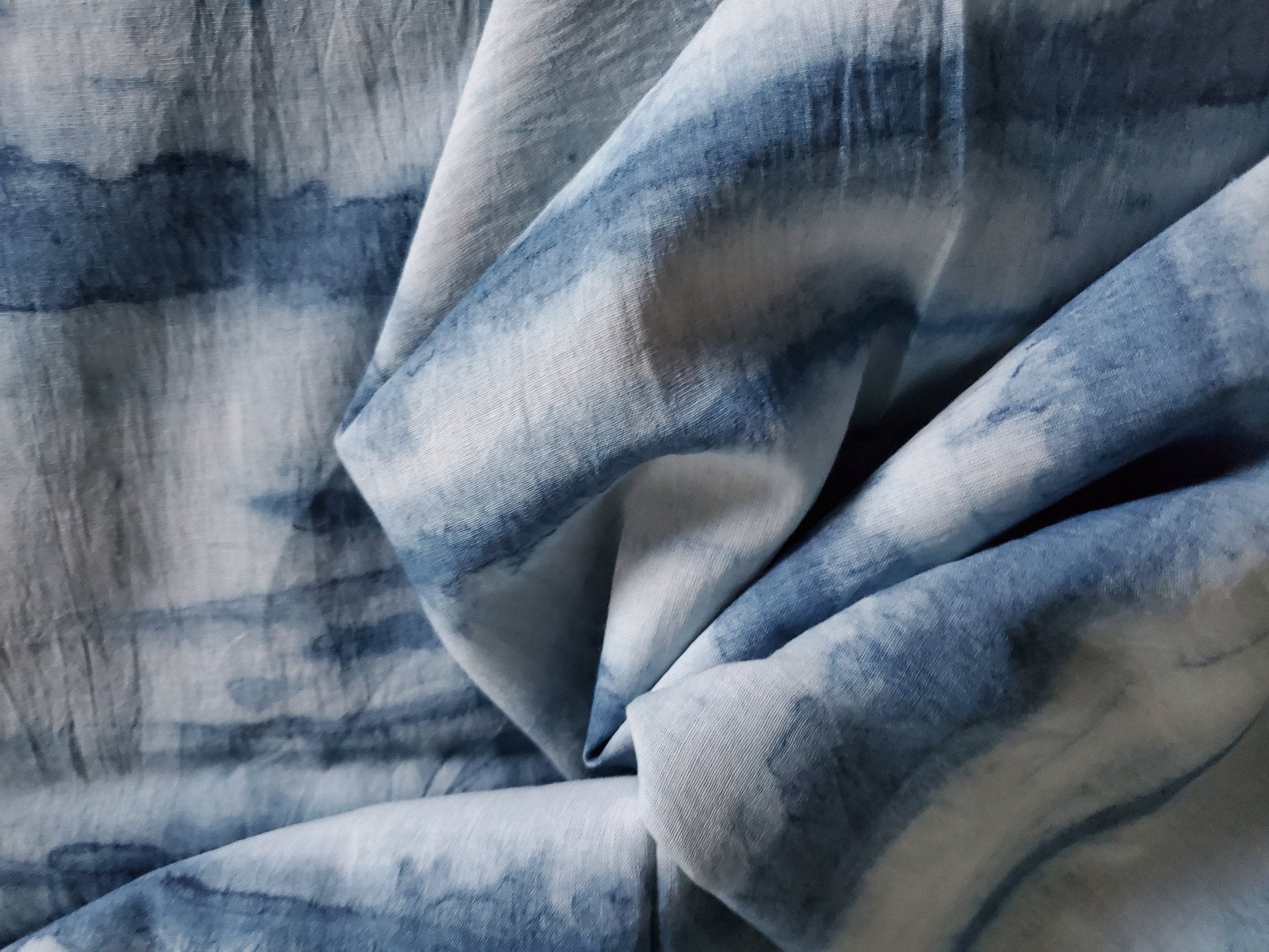 Indigo Dyed Hand Printed Cotton Fabric - Drakoi Marketplace