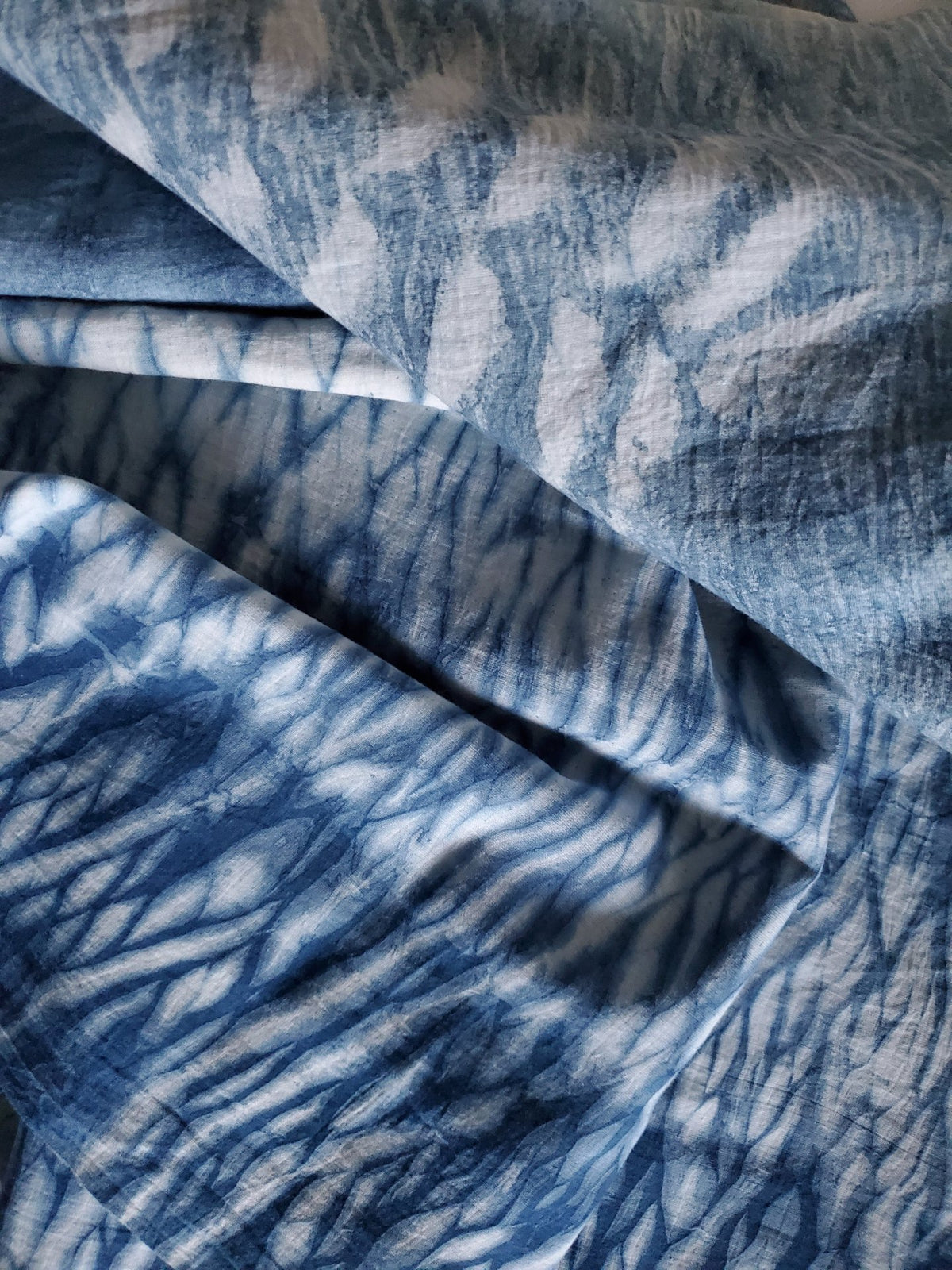 Indigo Dyed Hand Printed Cotton Fabric - Drakoi Marketplace