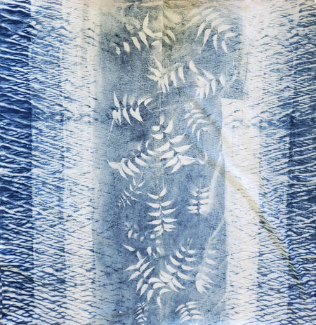 Indigo Dyed Hand Printed Cotton Fabric - Drakoi Marketplace