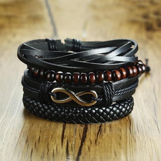 Infinity Leather Bracelet Set - Drakoi Marketplace