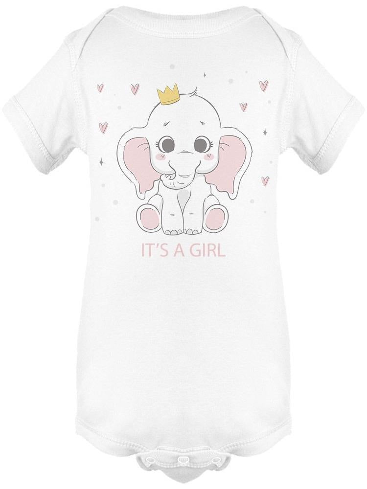 It's A Girl Cute Baby Elephant Bodysuit Baby's -Image by Shutterstock - Drakoi Marketplace