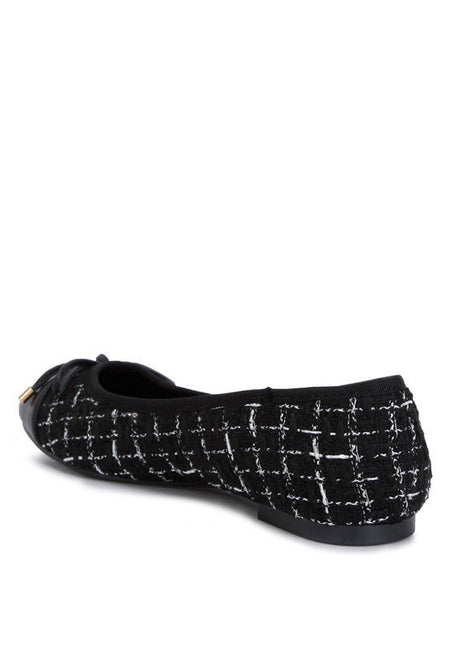 Junpey Plaid Tweed Ballet Flats - Drakoi Marketplace