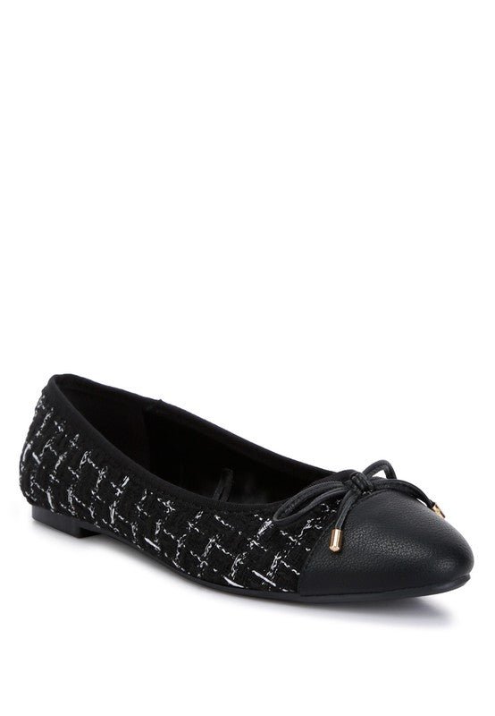 Junpey Plaid Tweed Ballet Flats - Drakoi Marketplace