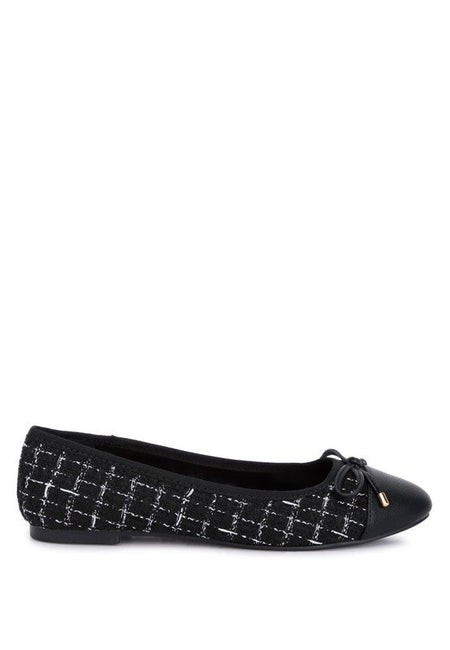 Junpey Plaid Tweed Ballet Flats - Drakoi Marketplace