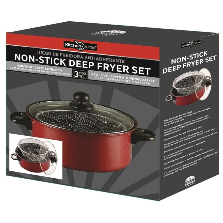 J&V TEXTILES 3-Piece Deep Fryer Set - Drakoi Marketplace