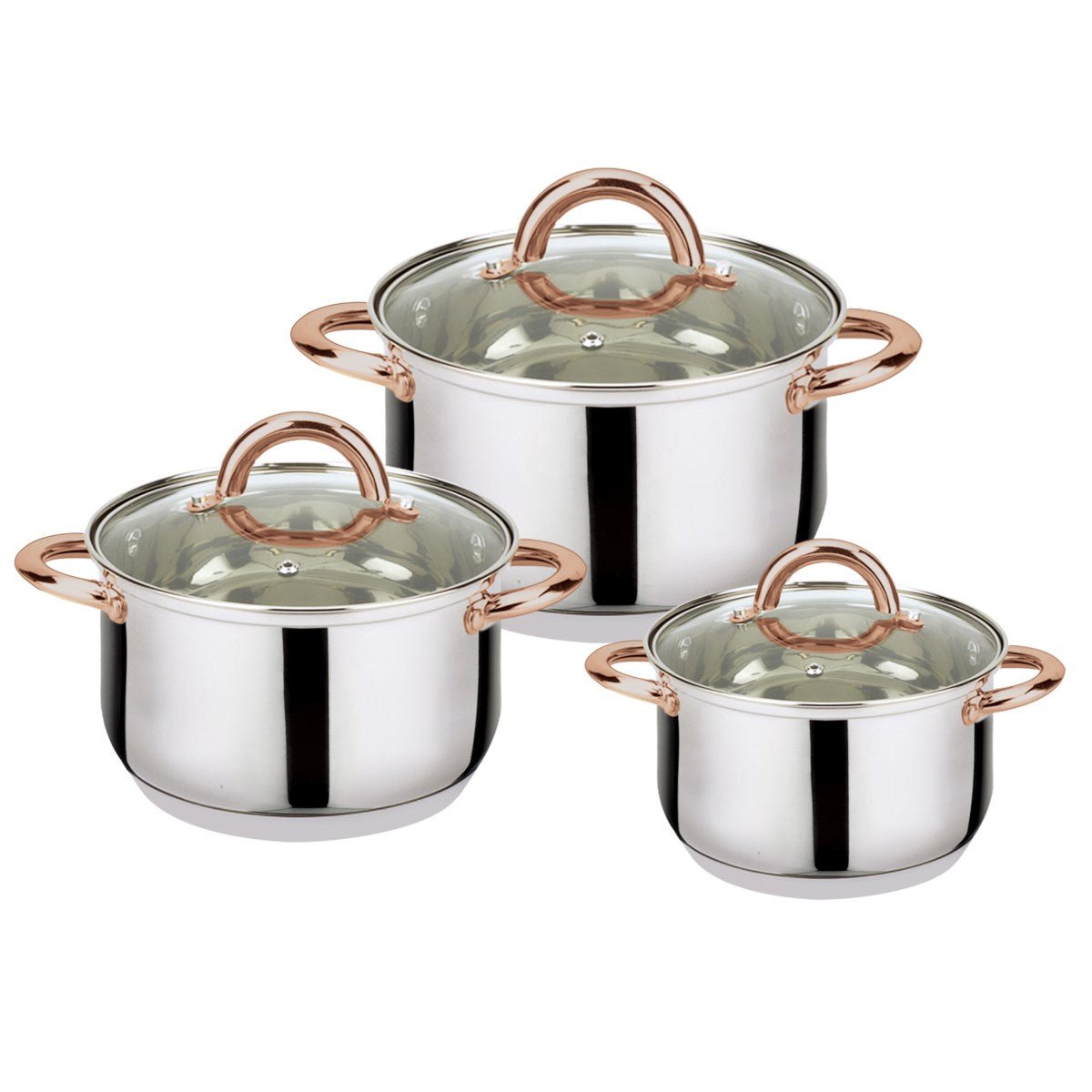 J&V TEXTILES 6-Piece Stainless Steel Casserole Set Pots and Lids… - Drakoi Marketplace