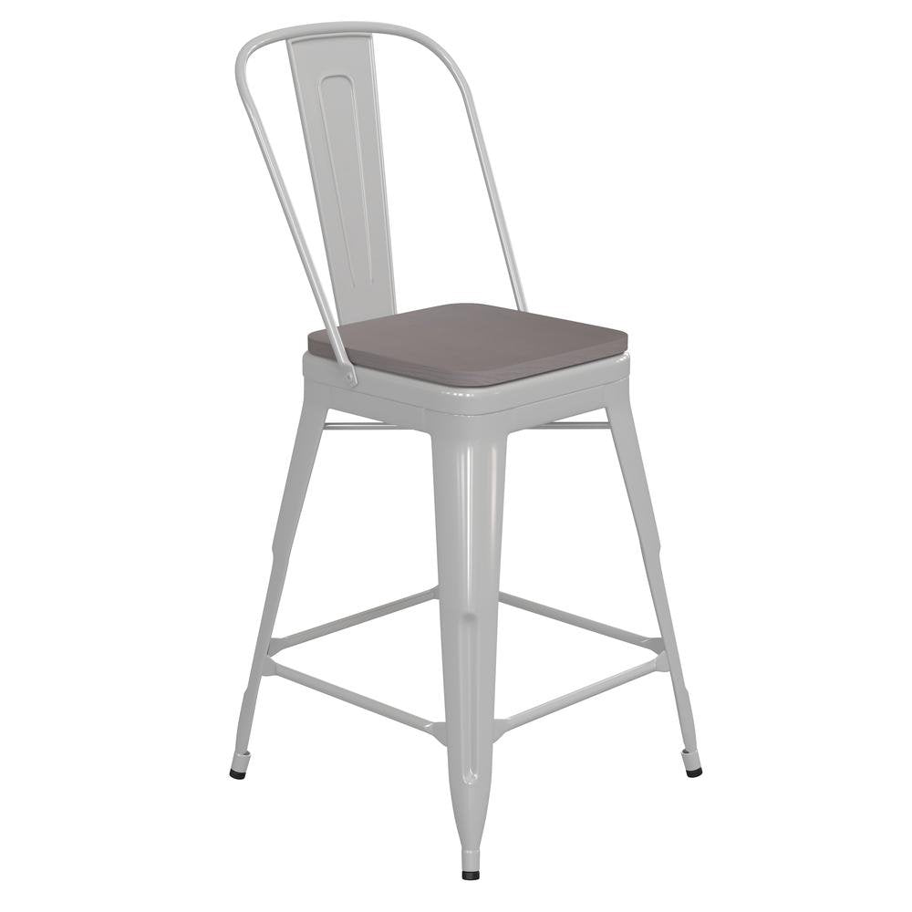 Kai Commercial Grade 24" High Counter Height Stool - Drakoi Marketplace