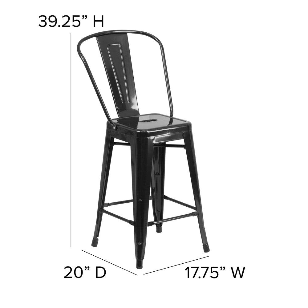 Kai Commercial Grade 24" High Counter Height Stool - Drakoi Marketplace