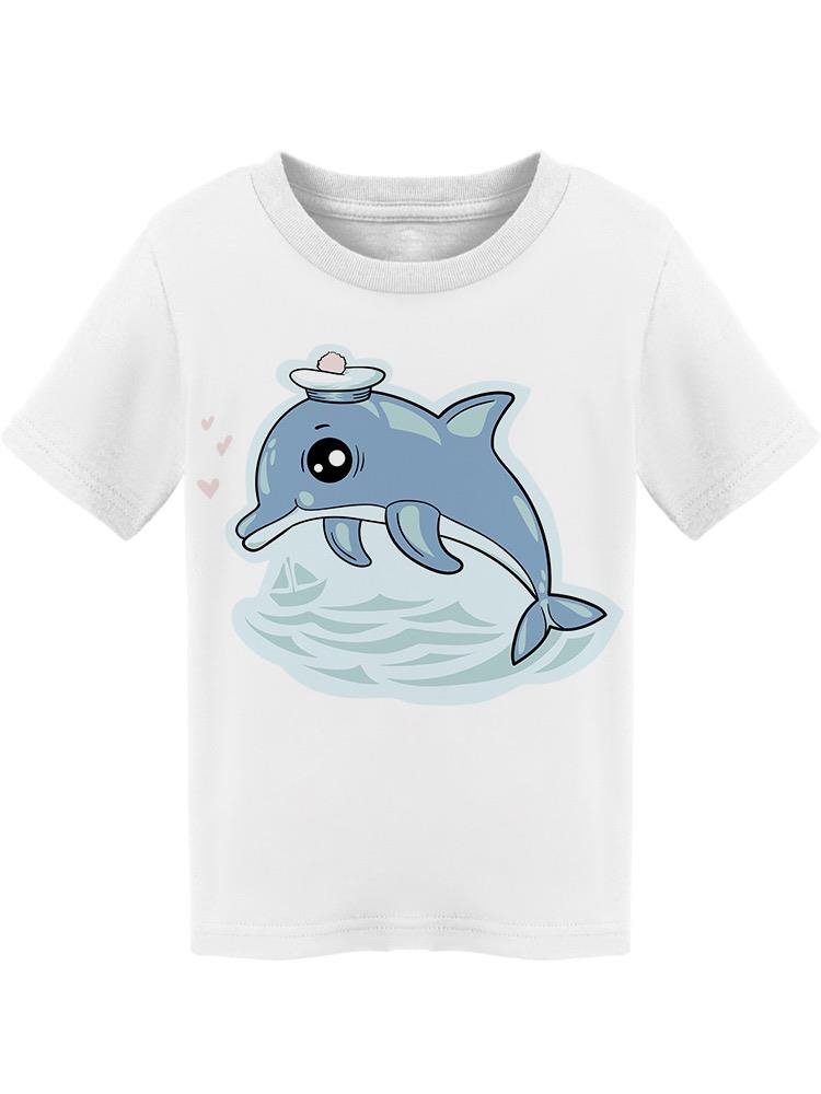 Kawaii Dolphin With Sailor Hat Tee Toddler's -Image by Shutterstock - Drakoi Marketplace