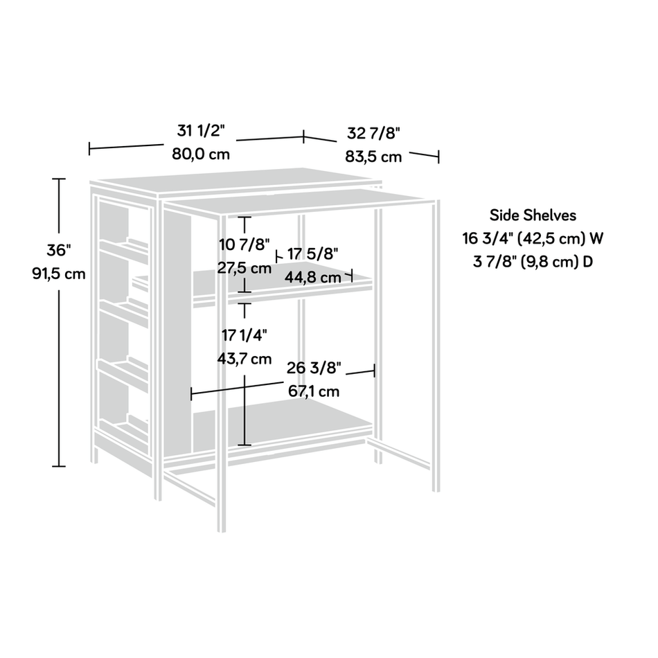 Kitchen Island Baltic Oak/White - Drakoi Marketplace