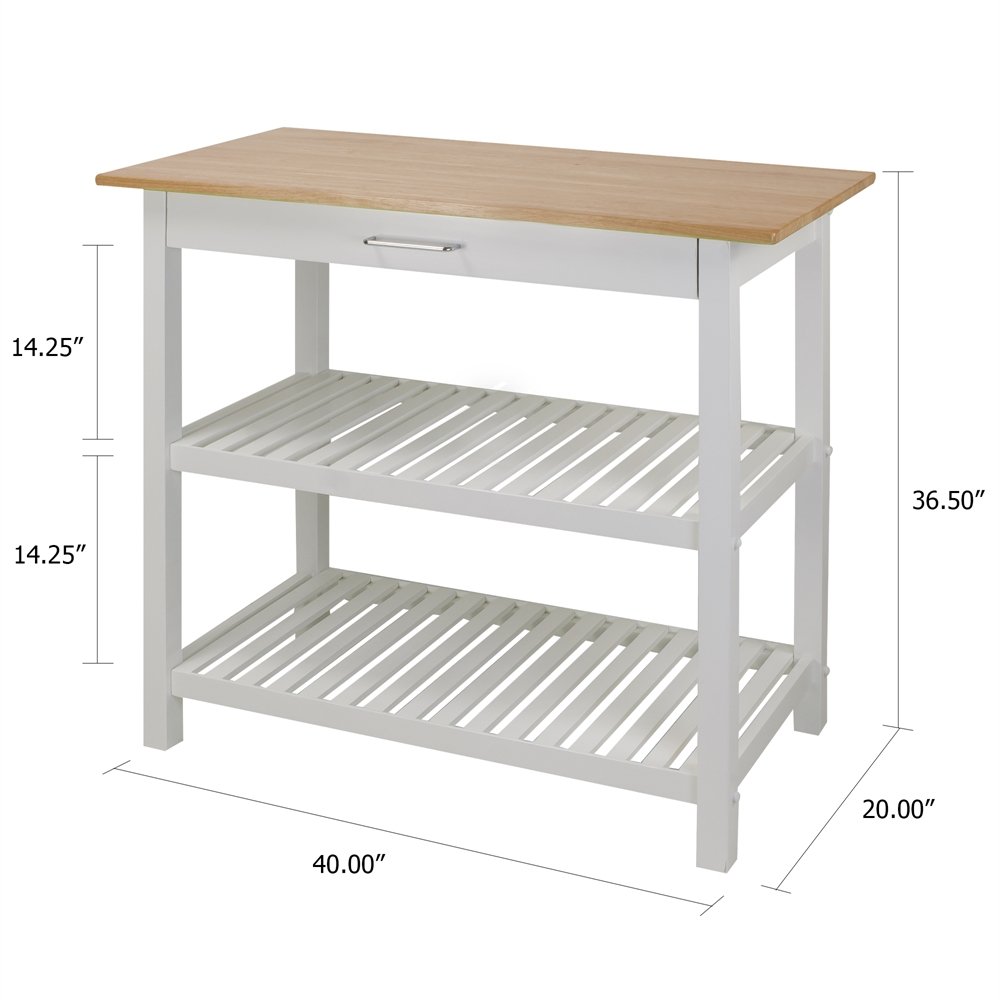 Kitchen Island with Solid Wood Top - Drakoi Marketplace