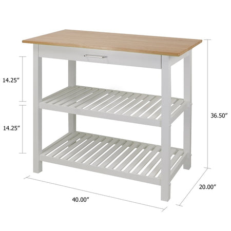 Kitchen Island with Solid Wood Top - Drakoi Marketplace