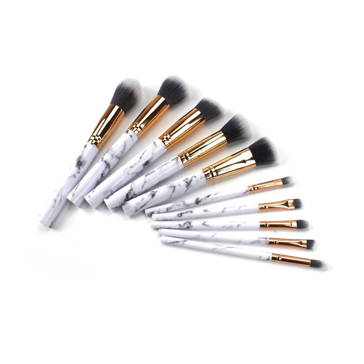 La Canica 10 In 1 Makeup Brush Set With Travel Friendly Container - Drakoi Marketplace