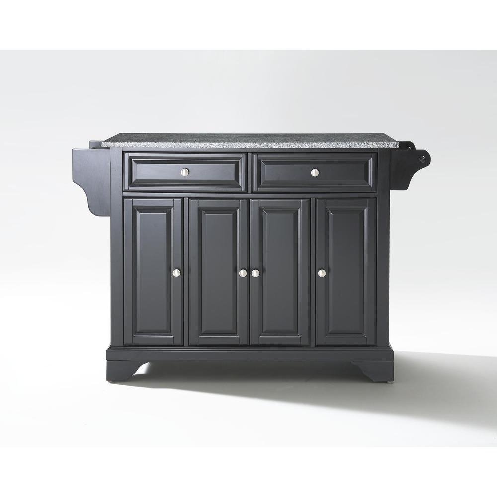 Lafayette Granite Top Full Size Kitchen Island/Cart Black/Gray - Drakoi Marketplace