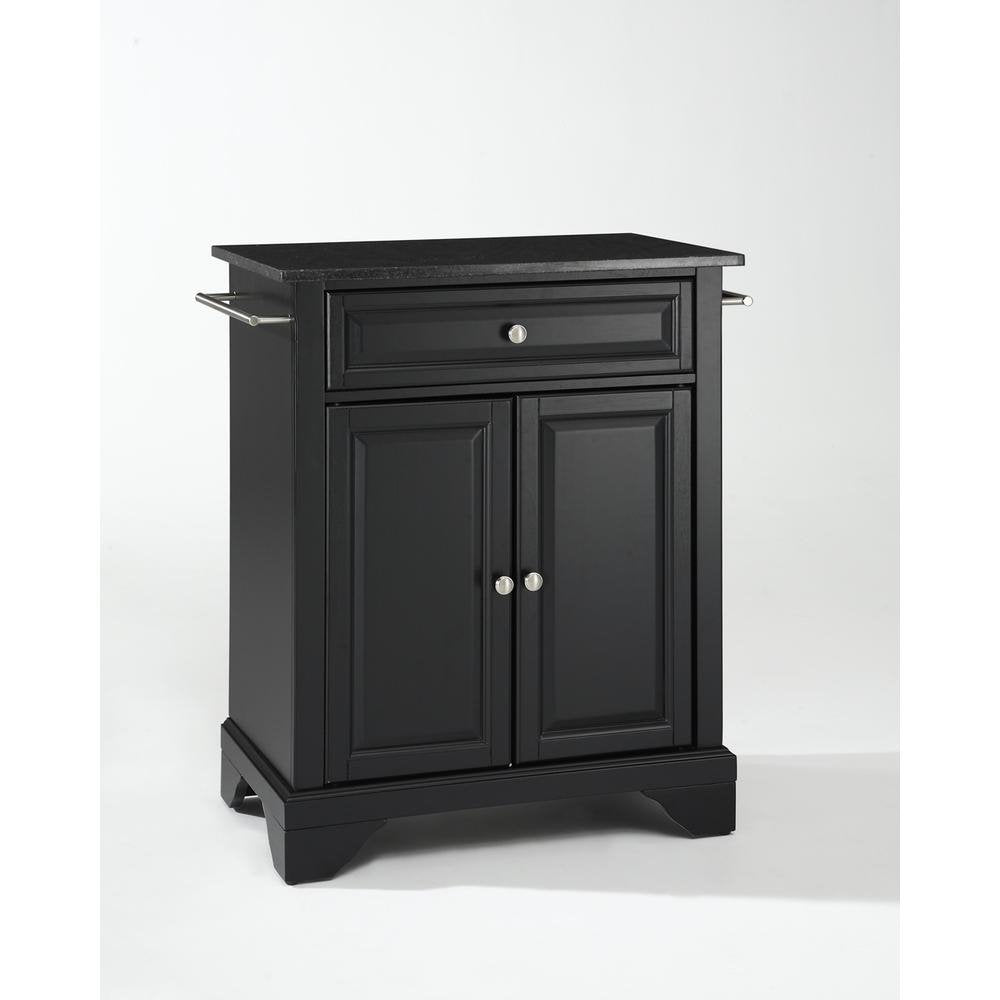 Lafayette Granite Top Portable Kitchen Island/Cart Black/Black - Drakoi Marketplace