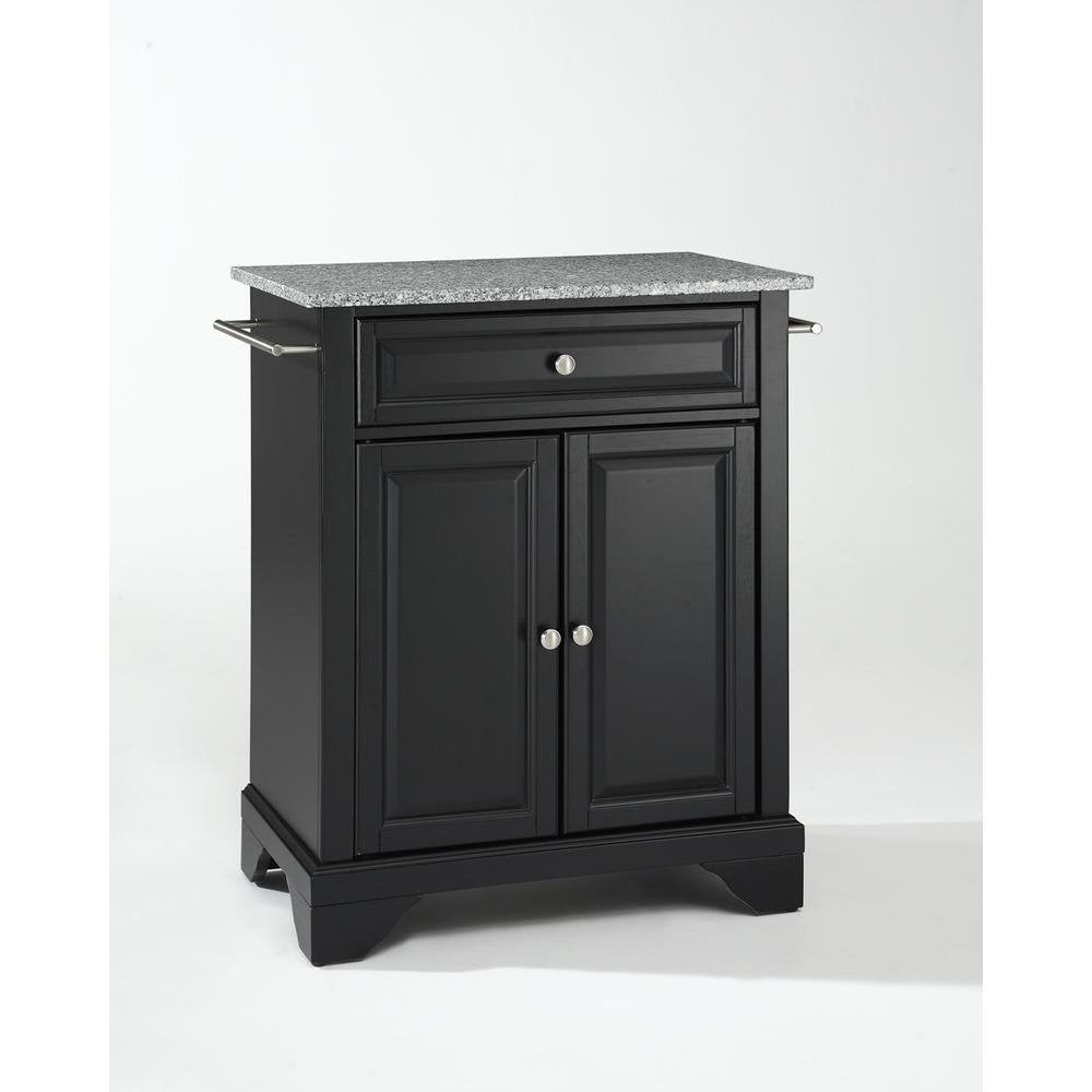 Lafayette Granite Top Portable Kitchen Island/Cart Black/Gray - Drakoi Marketplace