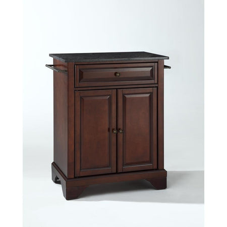 Lafayette Granite Top Portable Kitchen Island/Cart Mahogany/Black - Drakoi Marketplace