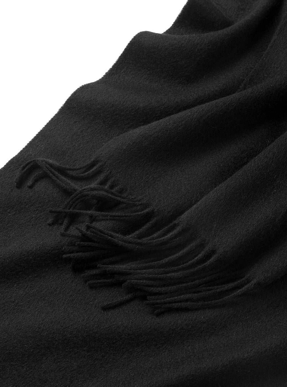 Lambswool Scarf Woven Plain Black - Drakoi Marketplace