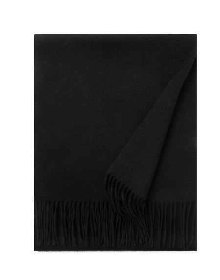 Lambswool Scarf Woven Plain Black - Drakoi Marketplace