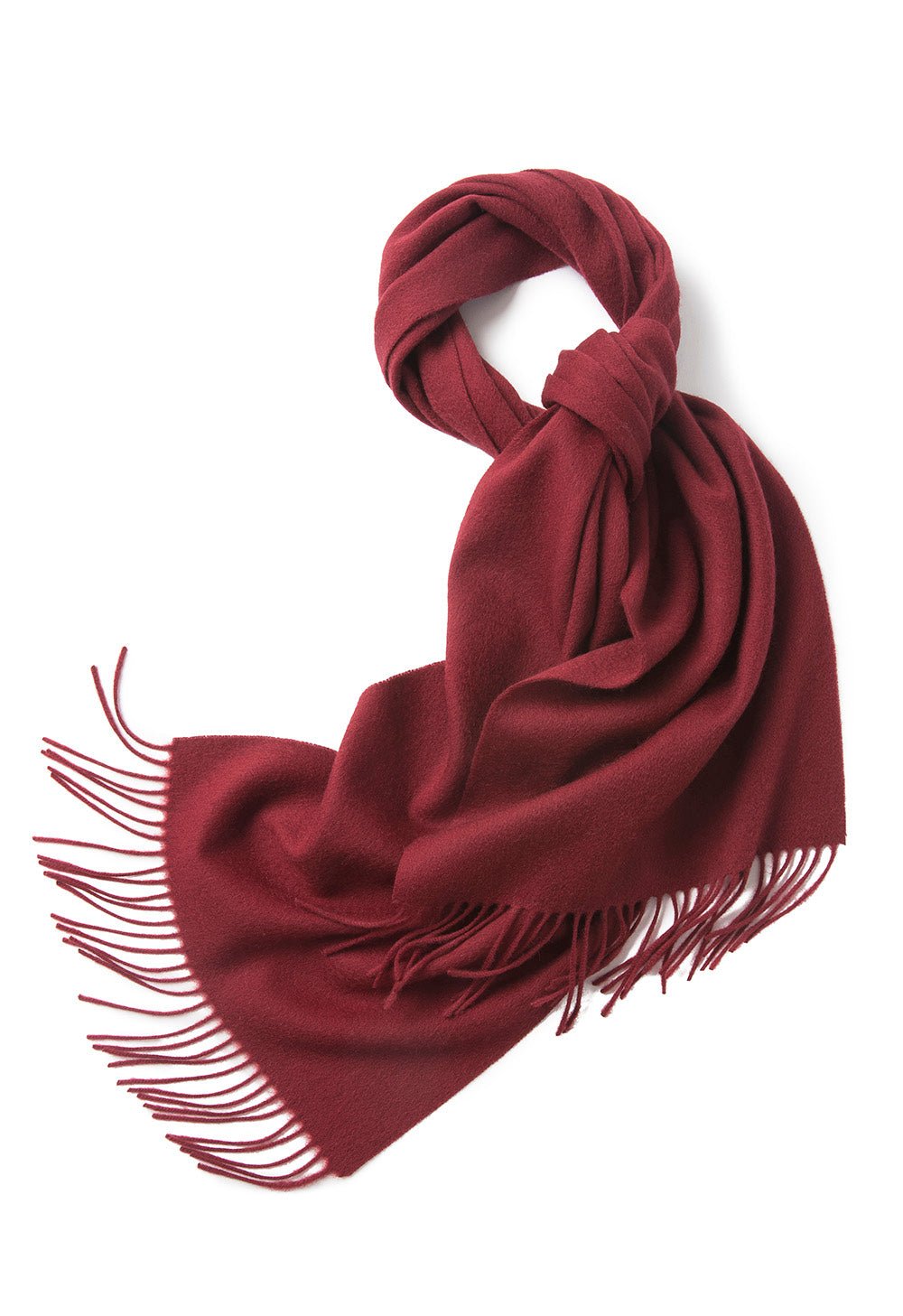 Lambswool Scarf Woven Plain Bordeaux - Drakoi Marketplace